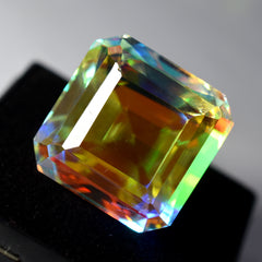 Best Mystic Quartz CERTIFIED Natural 68.75 Ct Gemstone Square Cut Rainbow Color