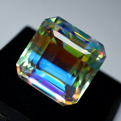 Best Mystic Quartz CERTIFIED Natural 68.75 Ct Gemstone Square Cut Rainbow Color