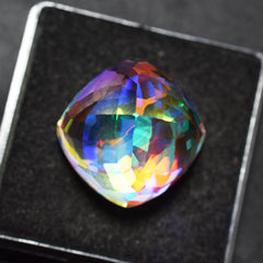 Rainbow Color Natural 62.45 Ct Mystic Quartz Loose Gemstone Square Cut CERTIFIED