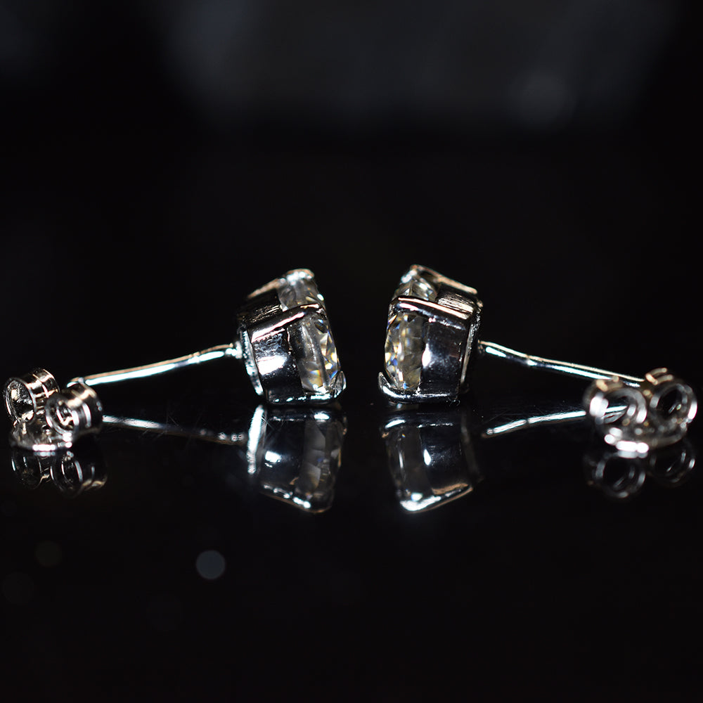 CERTIFIED 12.8 Ct Synthetic White Moissanite Stunning Oval Cut Earring Pair