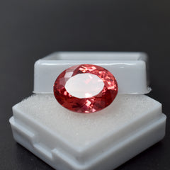 CERTIFIED 14.15 Ct Natural Padparadscha Sapphire Oval Cut Loose Gemstone