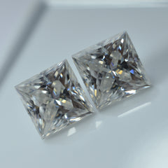 2 Pcs Moissanite Gemstone CERTIFIED 2.5x2.5 MM VVS1 D Color Pair Of Square Shape