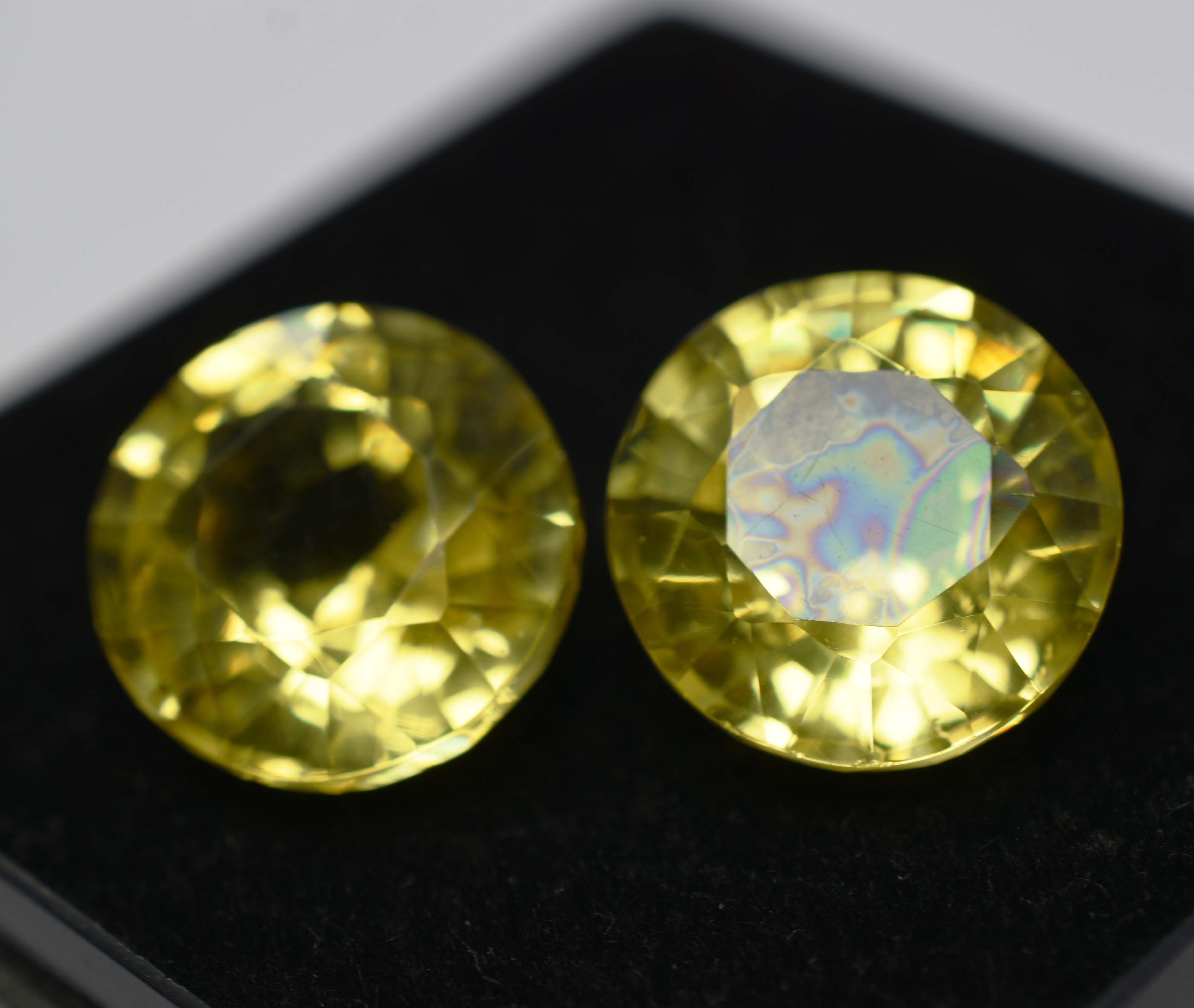 Yellow Round Cut 8.25 Ct NATURAL Sapphire CERTIFIED Loose Gemstones Pair