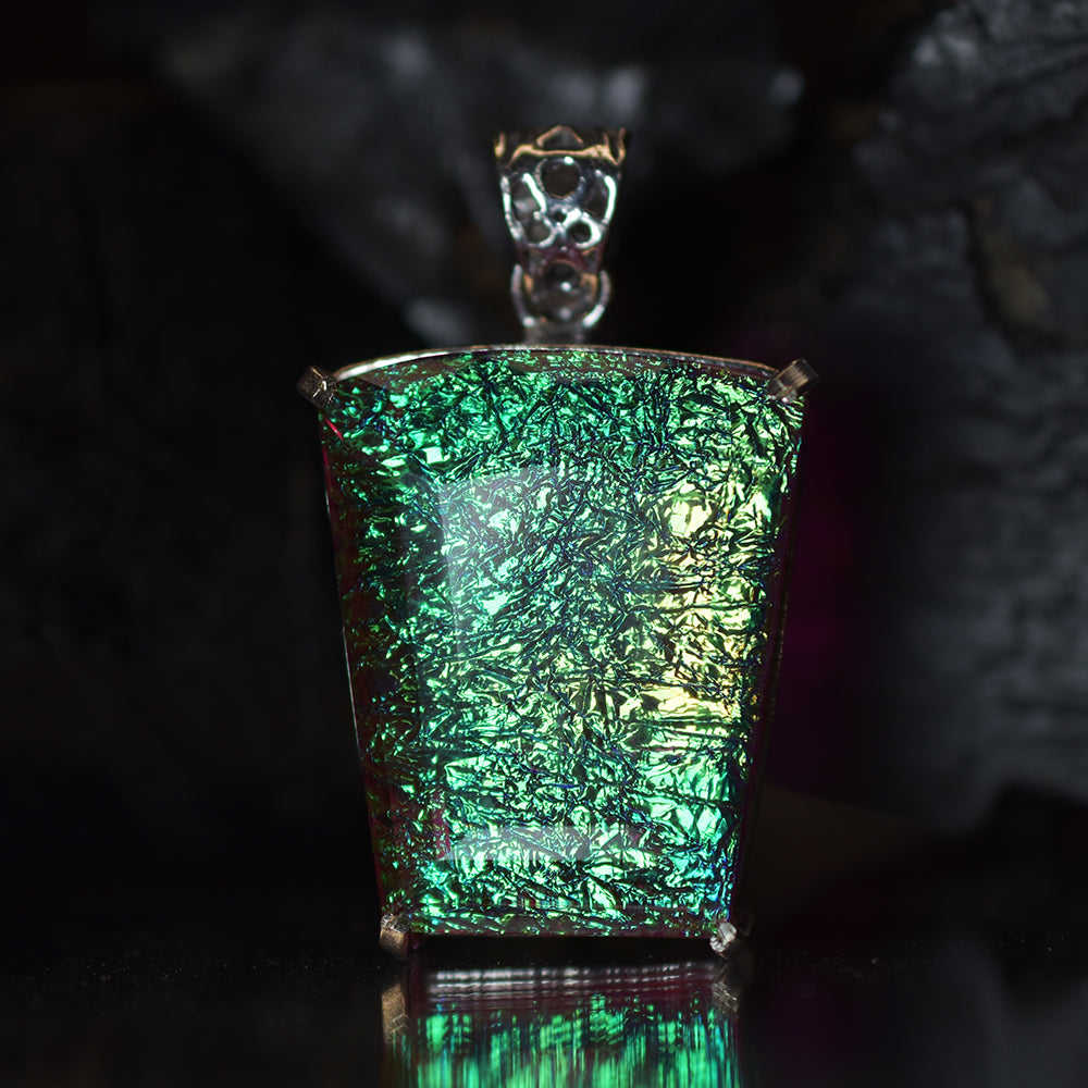 Lab Created Opal 85.15 Ct Fancy 925 Sterling Silver Monarch Pendant Certified