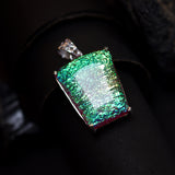 Lab Created Opal 85.15 Ct Fancy 925 Sterling Silver Monarch Pendant Certified