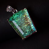 Lab Created Opal 85.15 Ct Fancy 925 Sterling Silver Monarch Pendant Certified