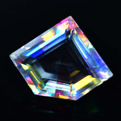 Rainbow Mystic Topaz CERTIFIED 60 Ct A++ Lab Created Fancy Cut Loose Gemstone