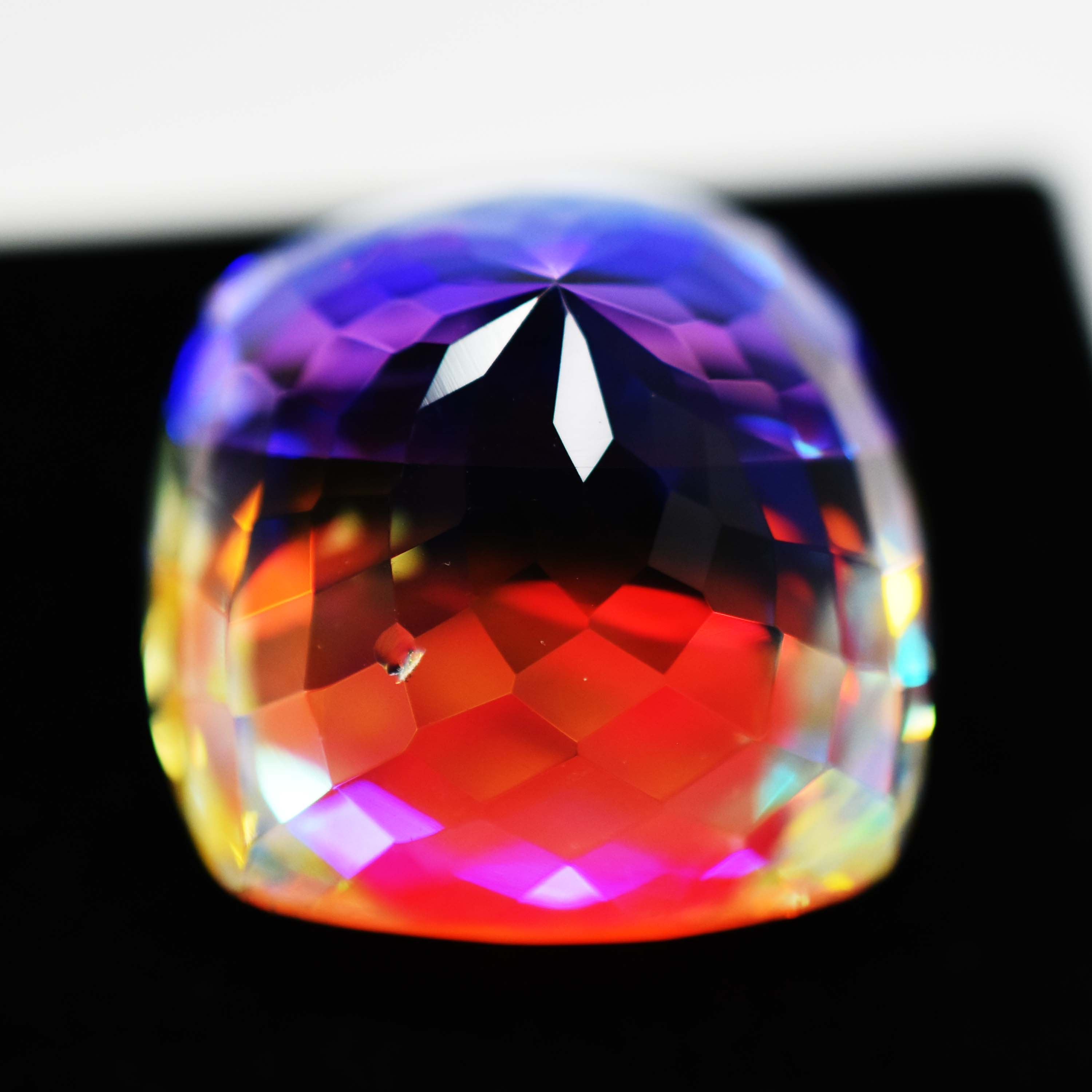 Lab-Created Rainbow Mystic 69 Ct Topaz Square Cushion CERTIFIED Loose Gemstone