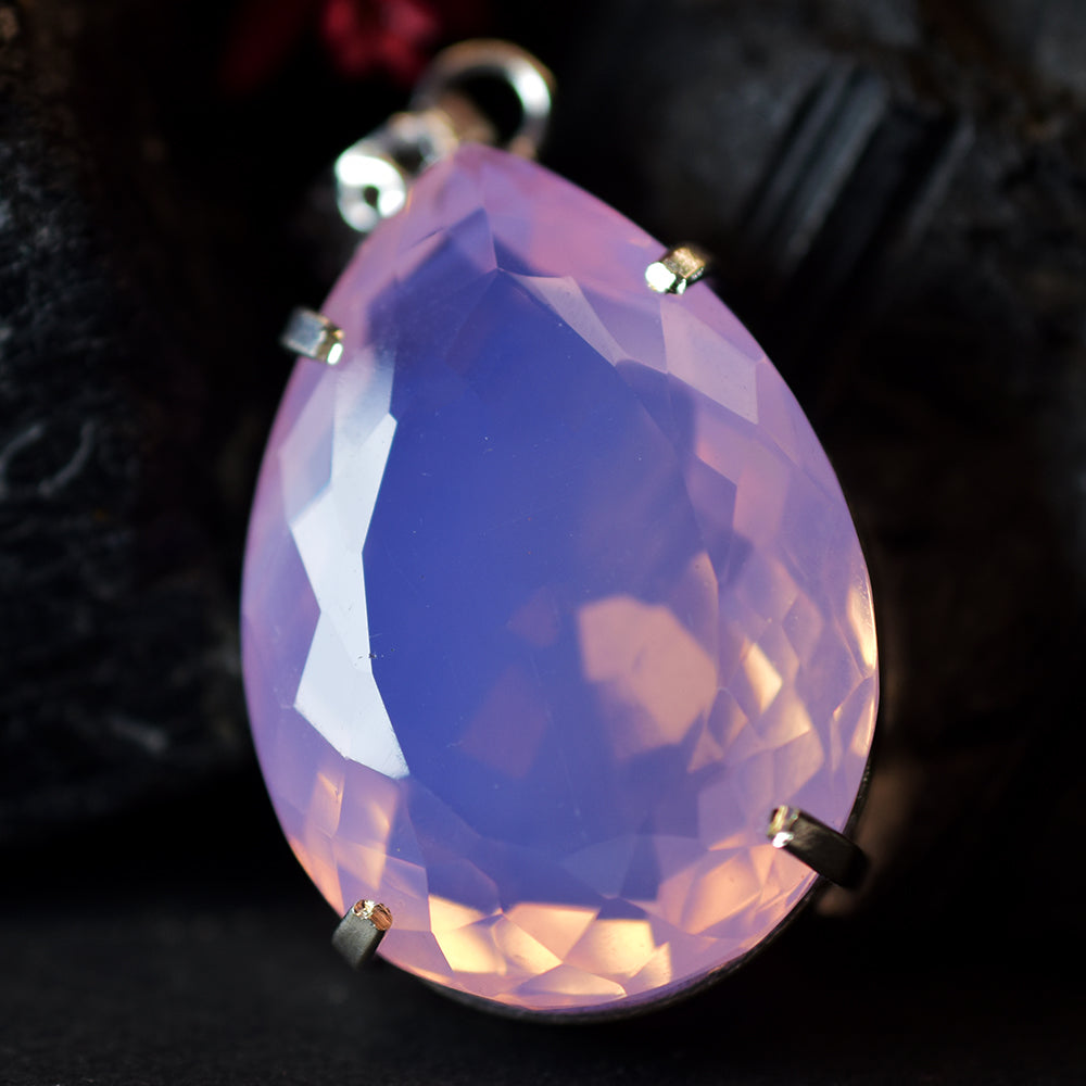 Certified Pink Opal 101.3 Ct Oval Lab Created 925 Sterling Silver Pendant