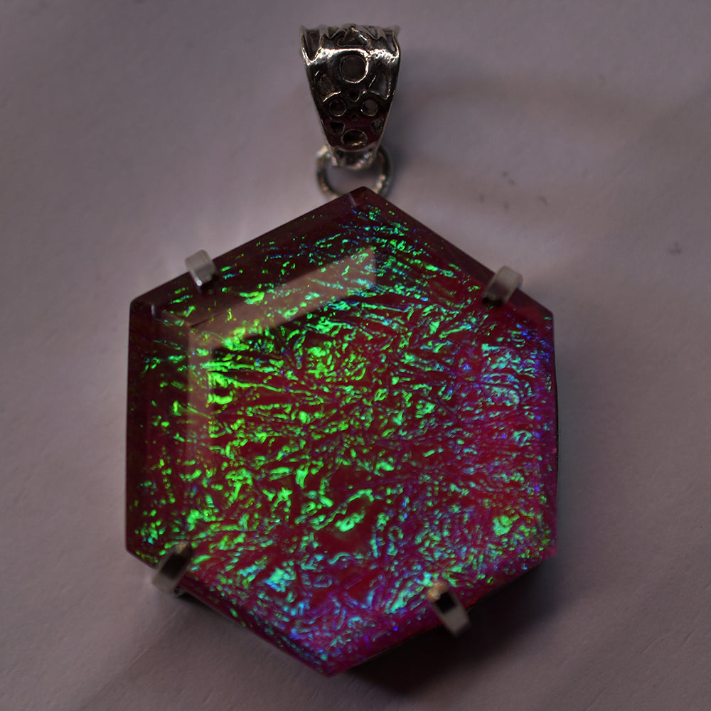 102.75 Ct Lab-Created Monarch Opal 925 Sterling Silver Gems Pendant Certified