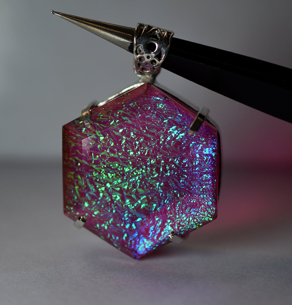 102.75 Ct Lab-Created Monarch Opal 925 Sterling Silver Gems Pendant Certified
