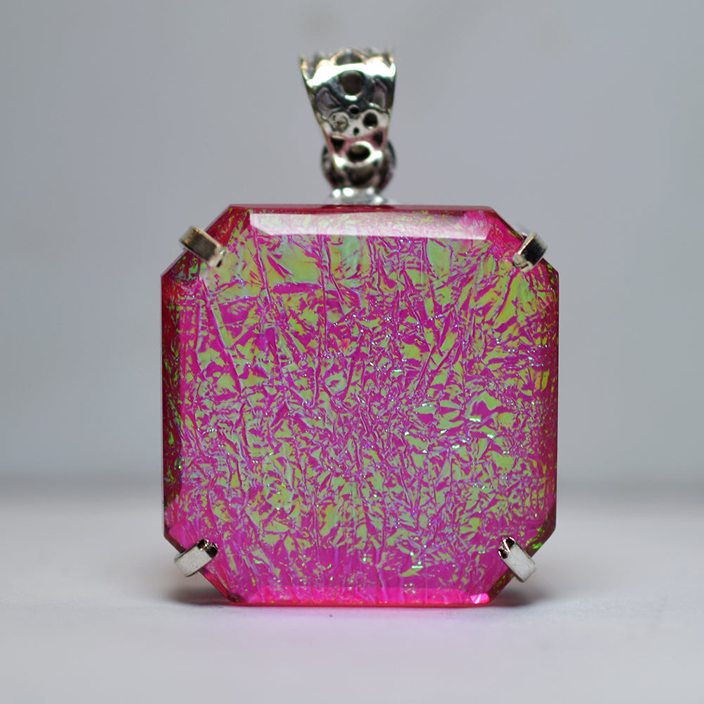Monarch Opal 99.25 Ct 925 Sterling Silver Square Lab Created Pendant Certified