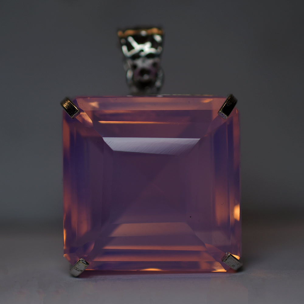 Lab Created Opal Pendant 133.05 Ct 925 Sterling Silver Square CERTIFIED Gemstone