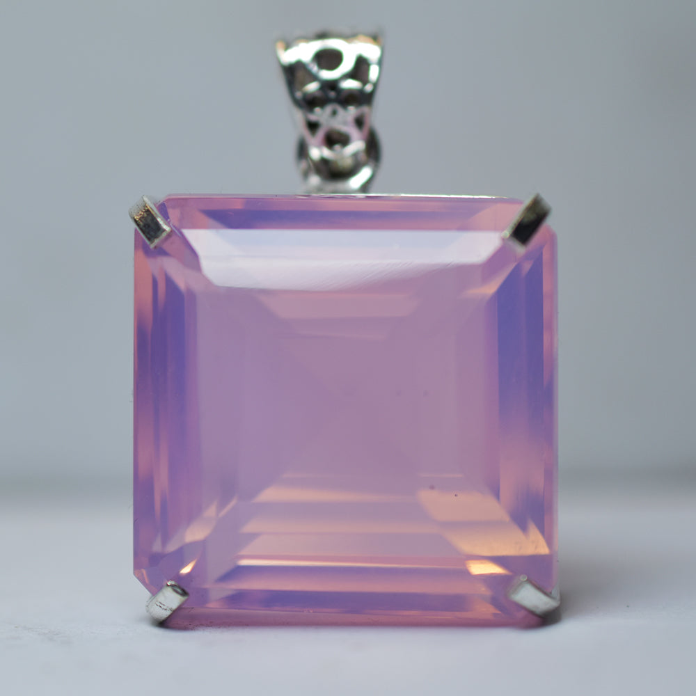 Lab Created Opal Pendant 133.05 Ct 925 Sterling Silver Square CERTIFIED Gemstone