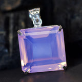 Lab Created Opal Pendant 133.05 Ct 925 Sterling Silver Square CERTIFIED Gemstone