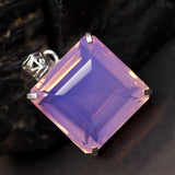 Lab Created Opal Pendant 133.05 Ct 925 Sterling Silver Square CERTIFIED Gemstone