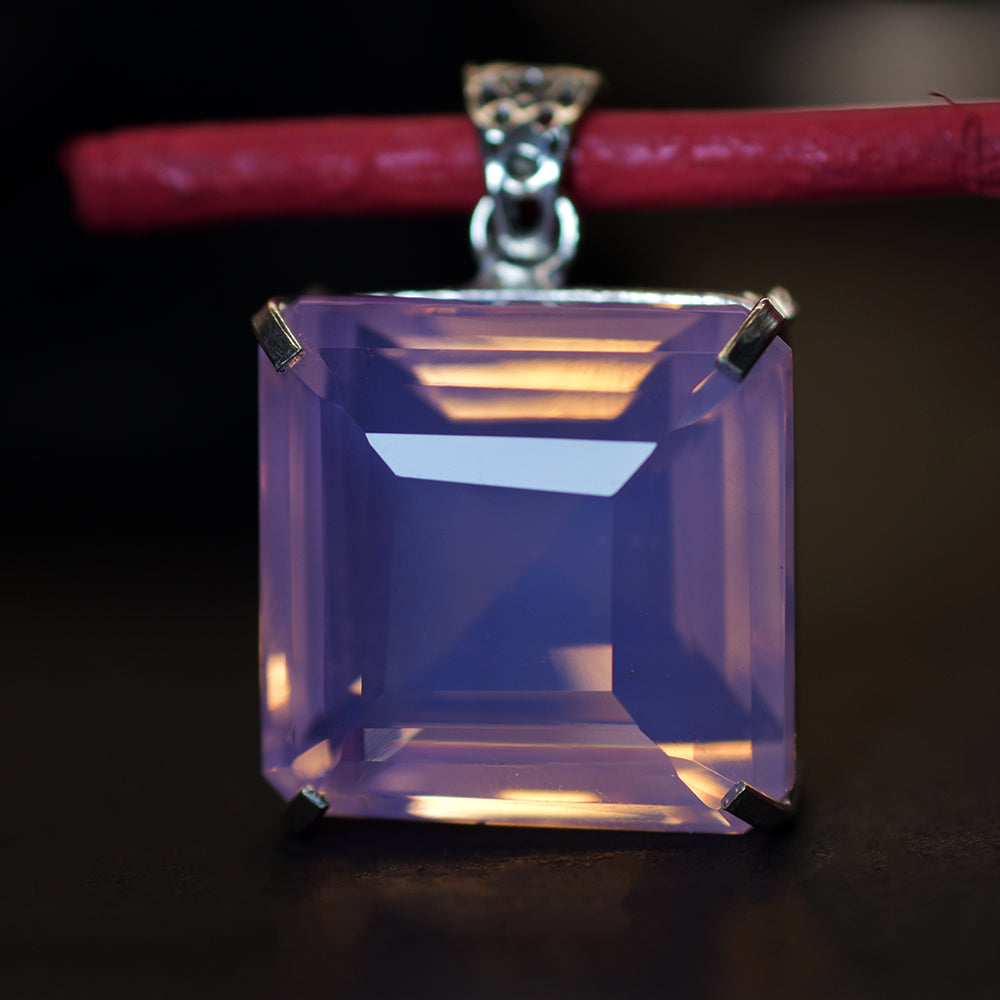 Lab Created Opal Pendant 133.05 Ct 925 Sterling Silver Square CERTIFIED Gemstone