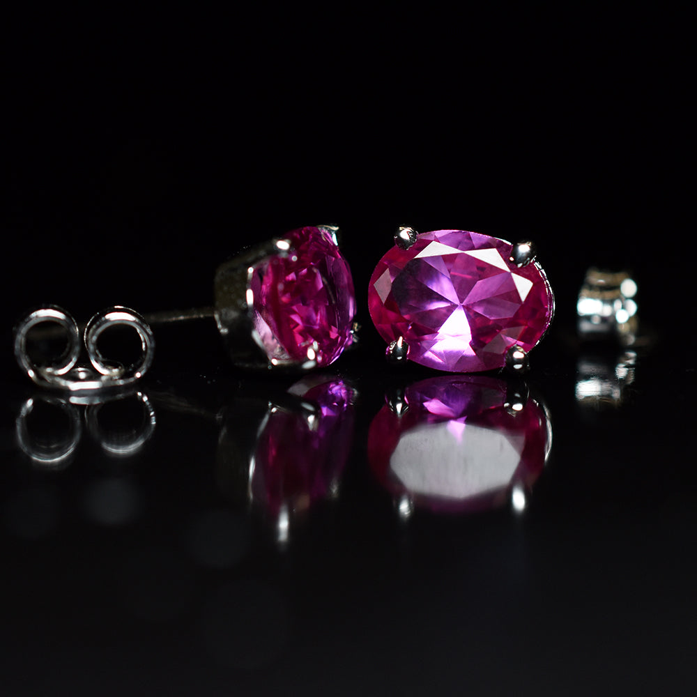 NATURAL Pink Ruby 12.85 Ct CERTIFIED Oval Cut Gems Earring Pair Free Delivery