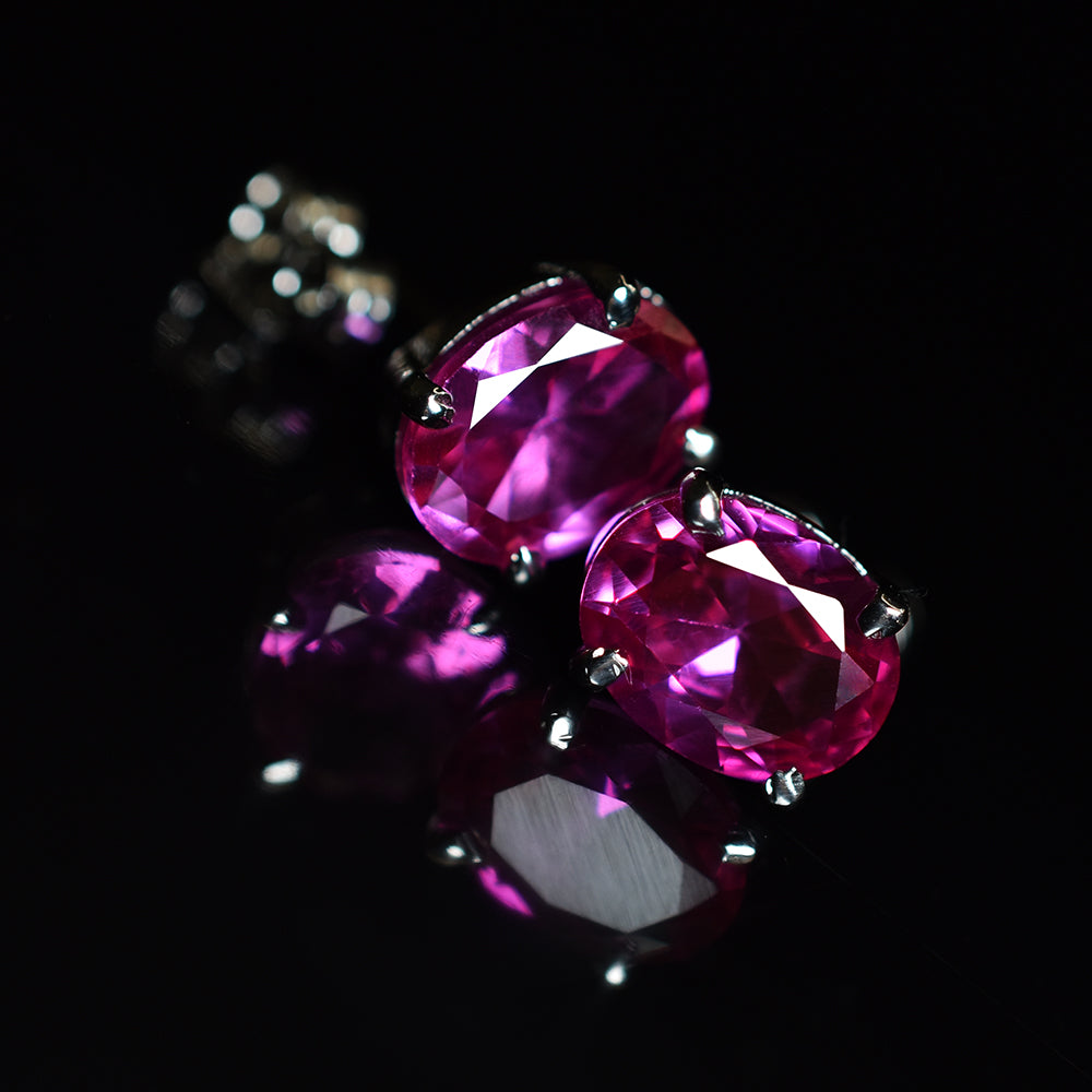 NATURAL Pink Ruby 12.85 Ct CERTIFIED Oval Cut Gems Earring Pair Free Delivery