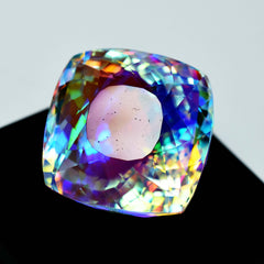 Lab Created CERTIFIED 73.5 Ct A+ Cushion Cut Rainbow Mystic Topaz Loose Gemstone