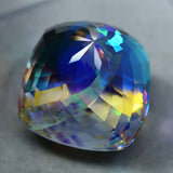 CERTIFIED 73.5 Ct A+ Cushion Cut Rainbow Mystic Topaz Loose Gemstone Lab Created