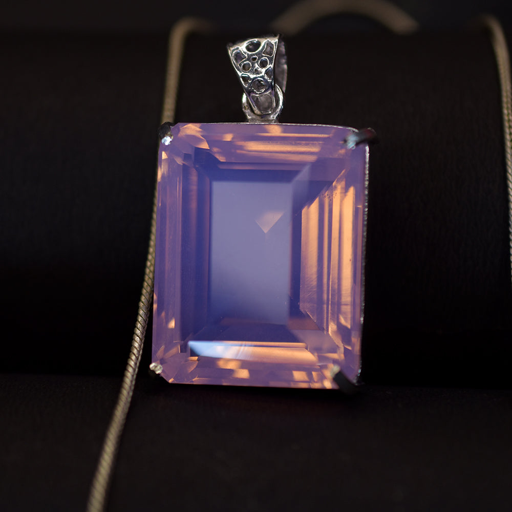 CERTIFIED Natural Opal Pendant 125.23 Ct  Silver Emerald Gemstone 925 Sterling