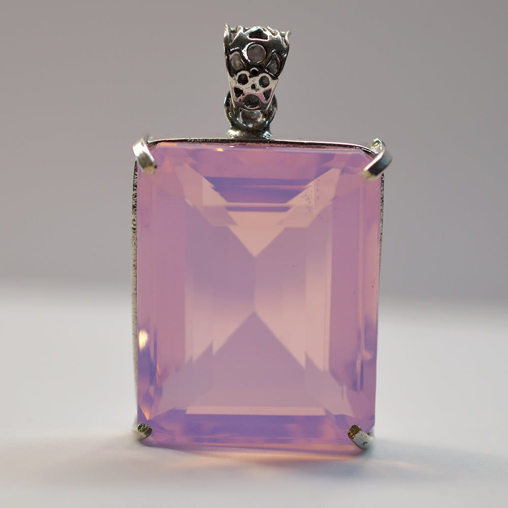 CERTIFIED Natural Opal Pendant 125.23 Ct  Silver Emerald Gemstone 925 Sterling