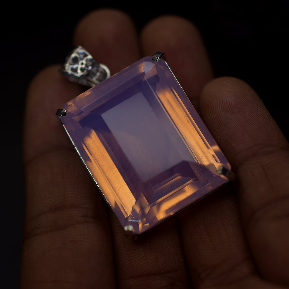 CERTIFIED Natural Opal Pendant 125.23 Ct  Silver Emerald Gemstone 925 Sterling