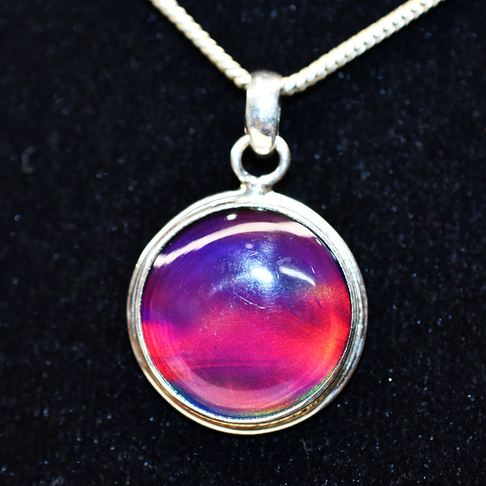 Brazilian Natural Opal CERTIFIED 22Ct 925 Sterling Silver Round Pendant For Gift