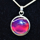 Brazilian Natural Opal CERTIFIED 22Ct 925 Sterling Silver Round Pendant For Gift