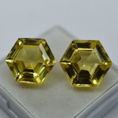 CERTIFIED Yellow Sapphire Fancy Shape 18.56 Carat Pair Natural Loose Gemstone