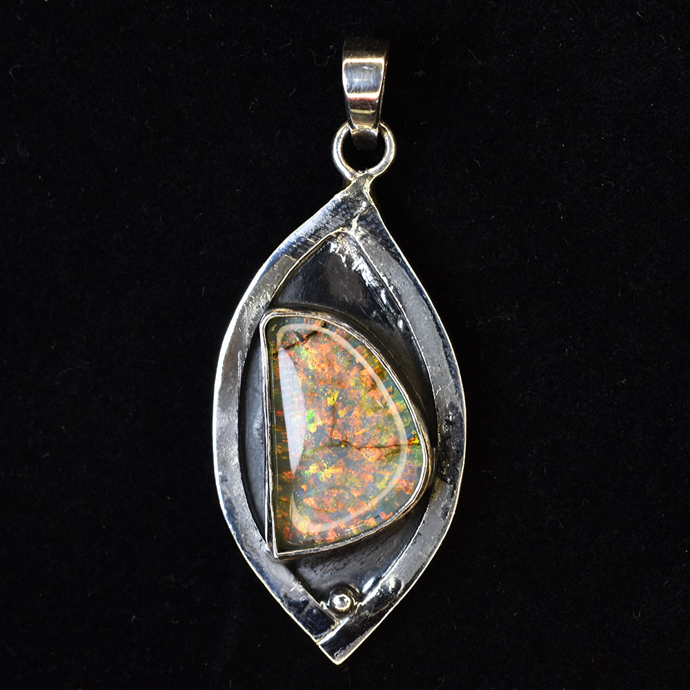 sterling silver opal pendant