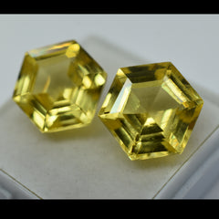 CERTIFIED Yellow Sapphire Fancy Shape 18.56 Carat Pair Natural Loose Gemstone