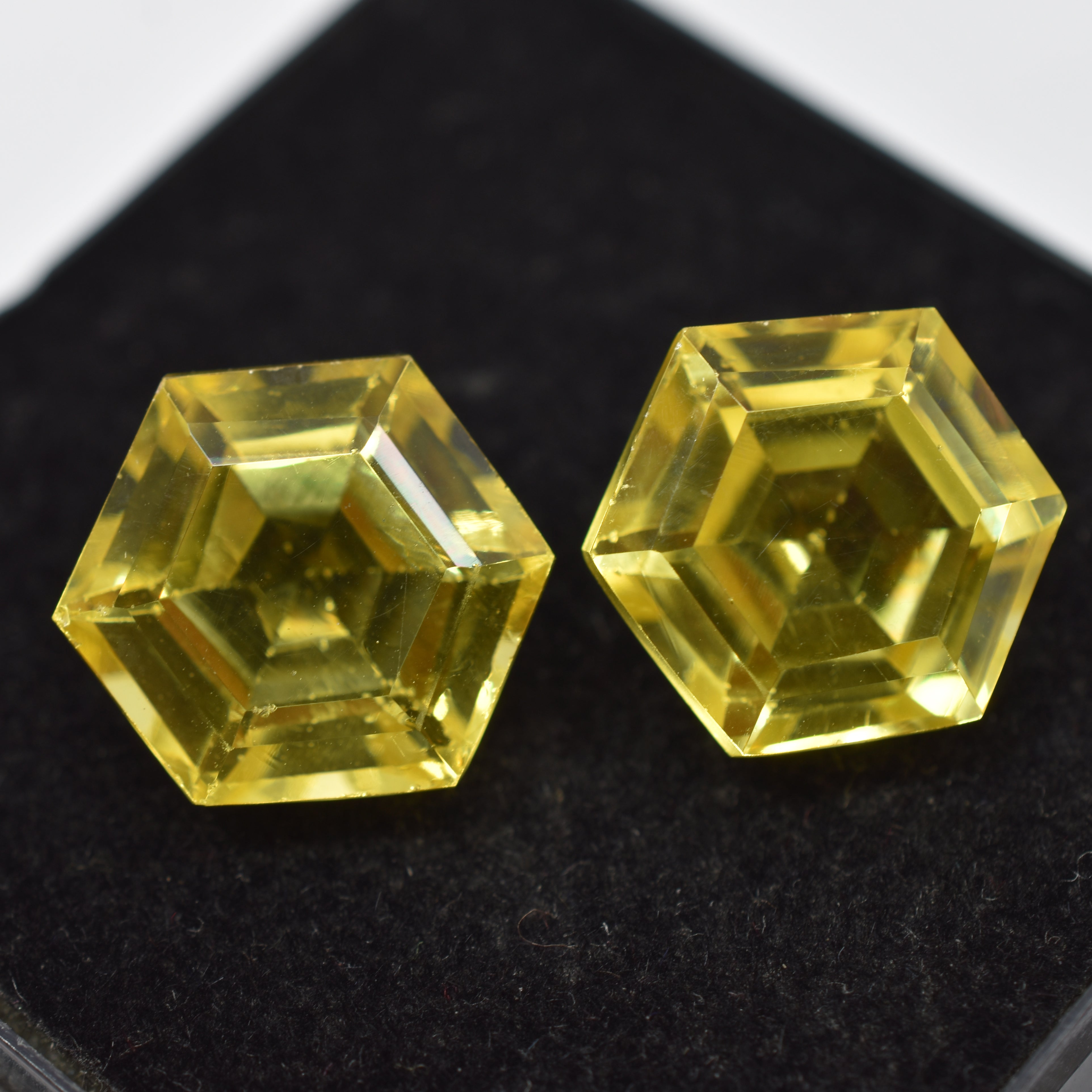 CERTIFIED Yellow Sapphire Fancy Shape 19.24 Carat Pair Natural Loose Gemstone