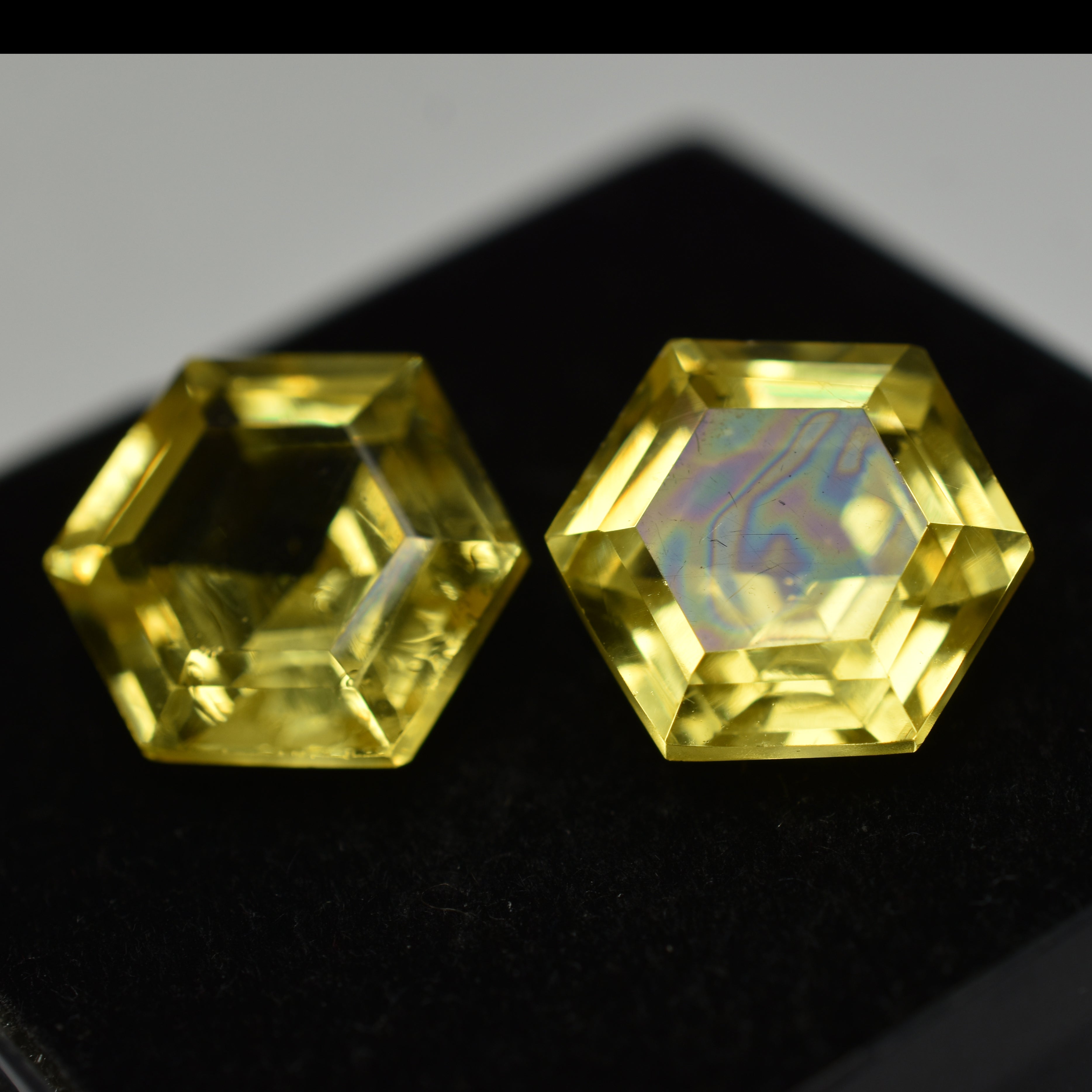 CERTIFIED Yellow Sapphire Fancy Shape 19.24 Carat Pair Natural Loose Gemstone