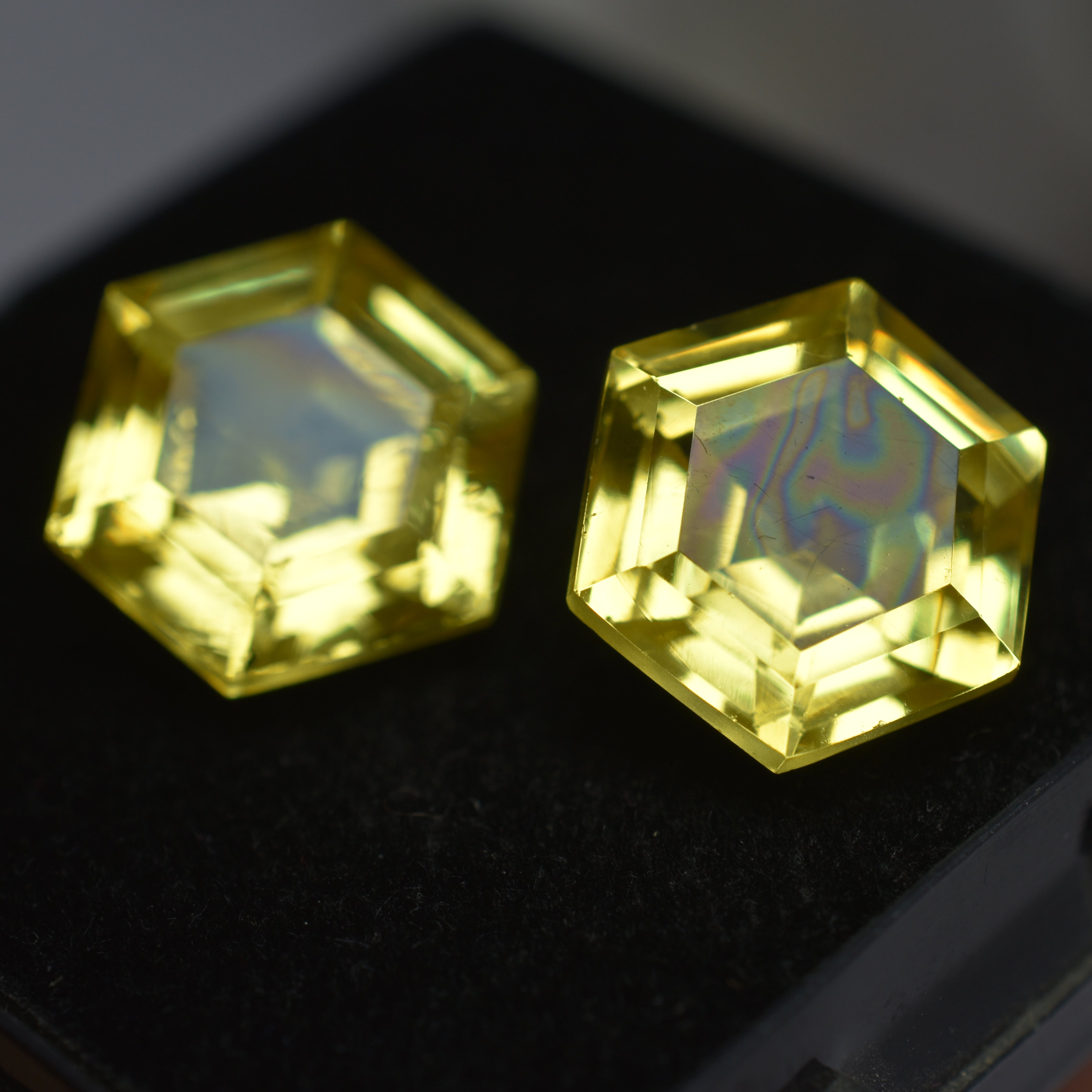 CERTIFIED Yellow Sapphire Fancy Shape 18.56 Carat Pair Natural Loose Gemstone