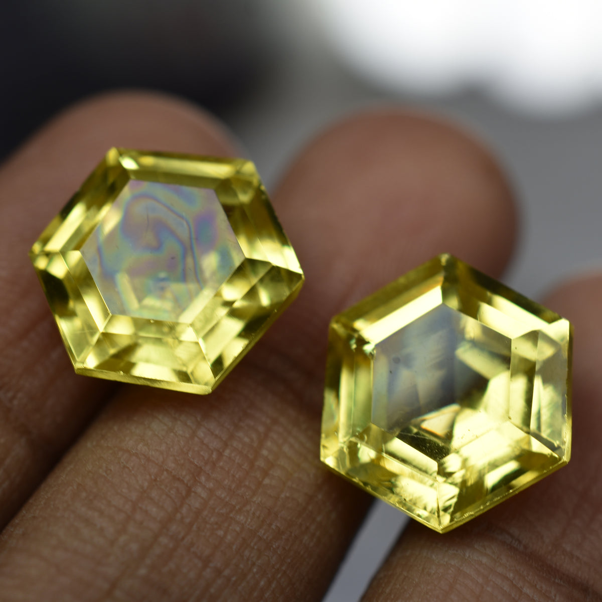 CERTIFIED Yellow Sapphire Fancy Shape 19.24 Carat Pair Natural Loose Gemstone