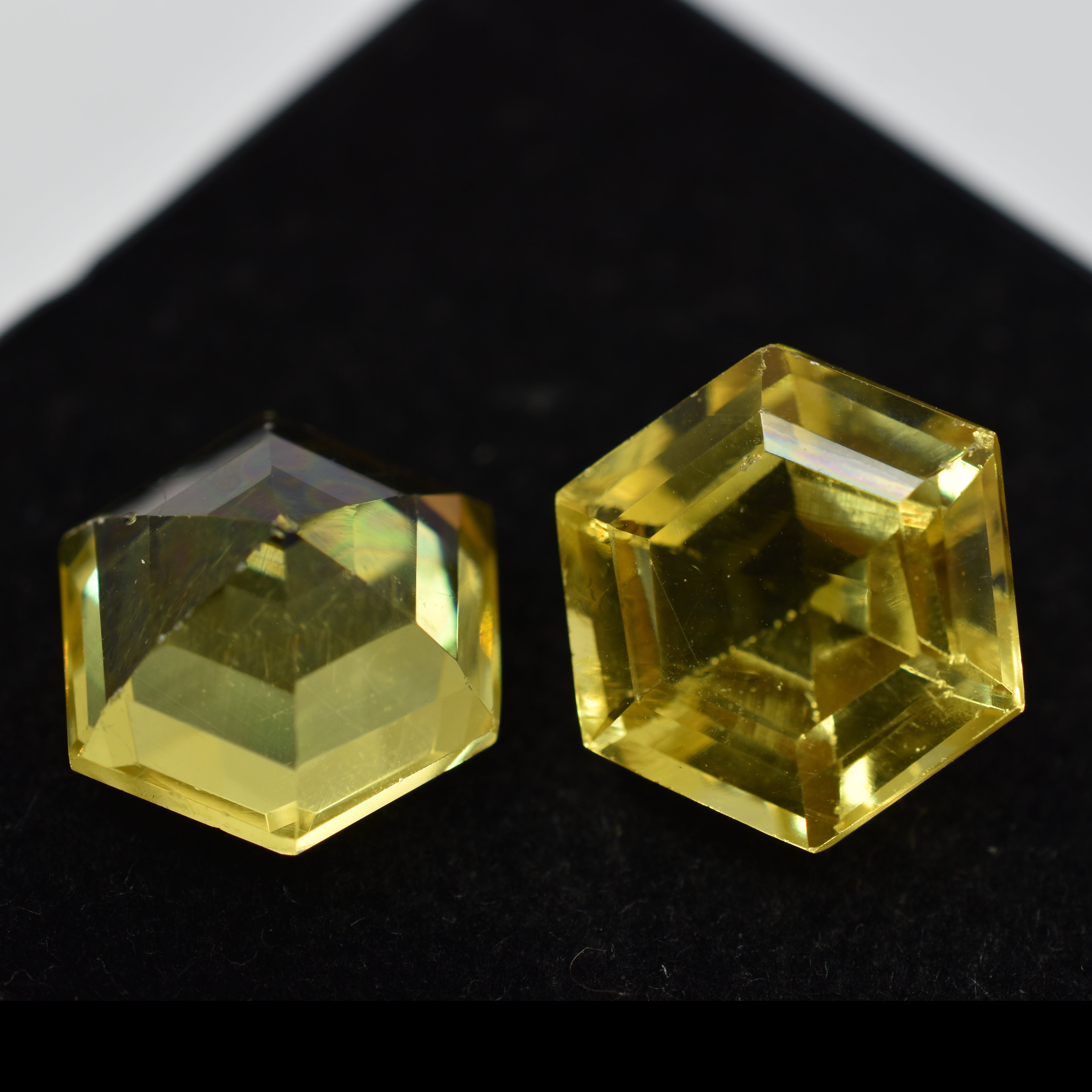 CERTIFIED Yellow Sapphire Fancy Shape 19.24 Carat Pair Natural Loose Gemstone