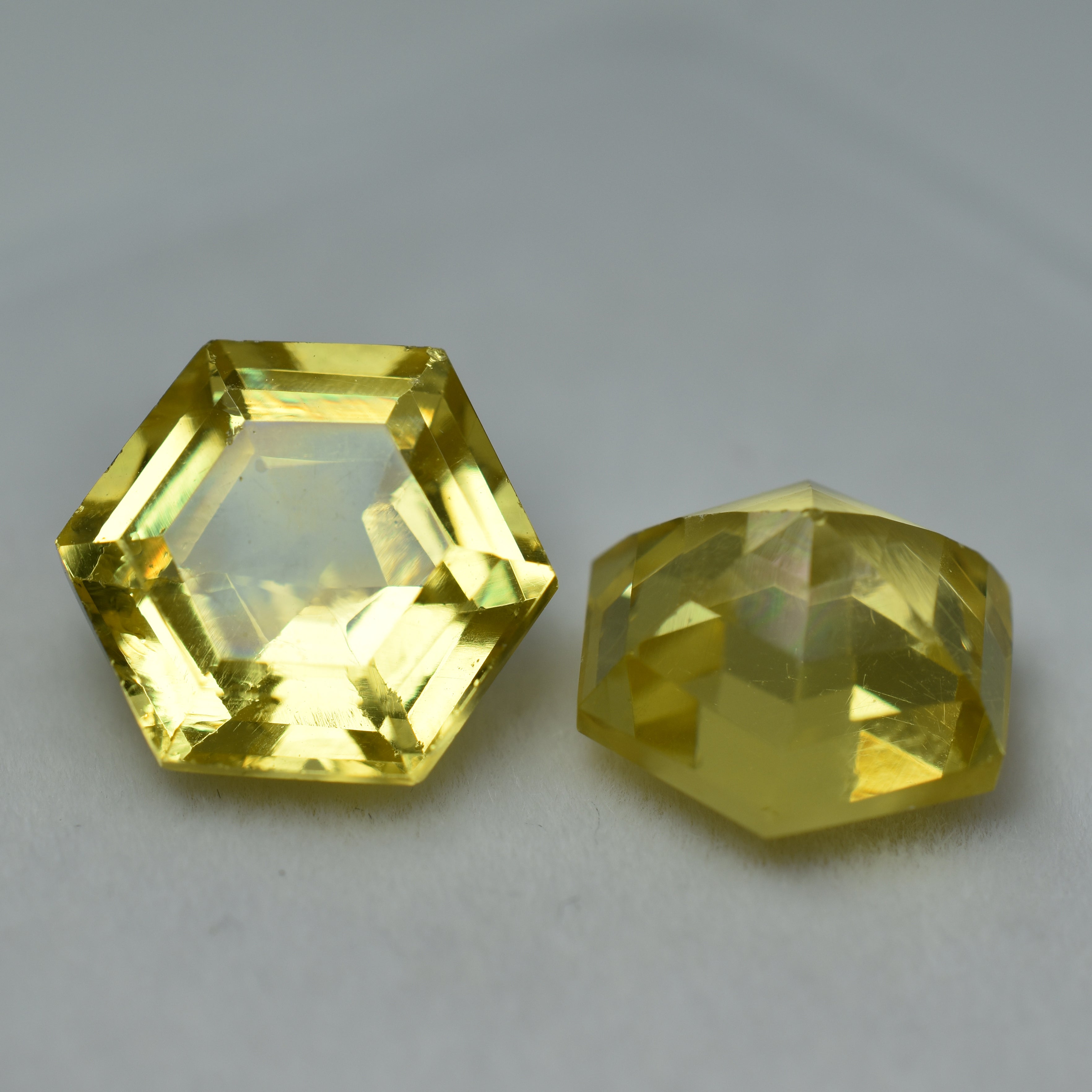 CERTIFIED Yellow Sapphire Fancy Shape 19.24 Carat Pair Natural Loose Gemstone