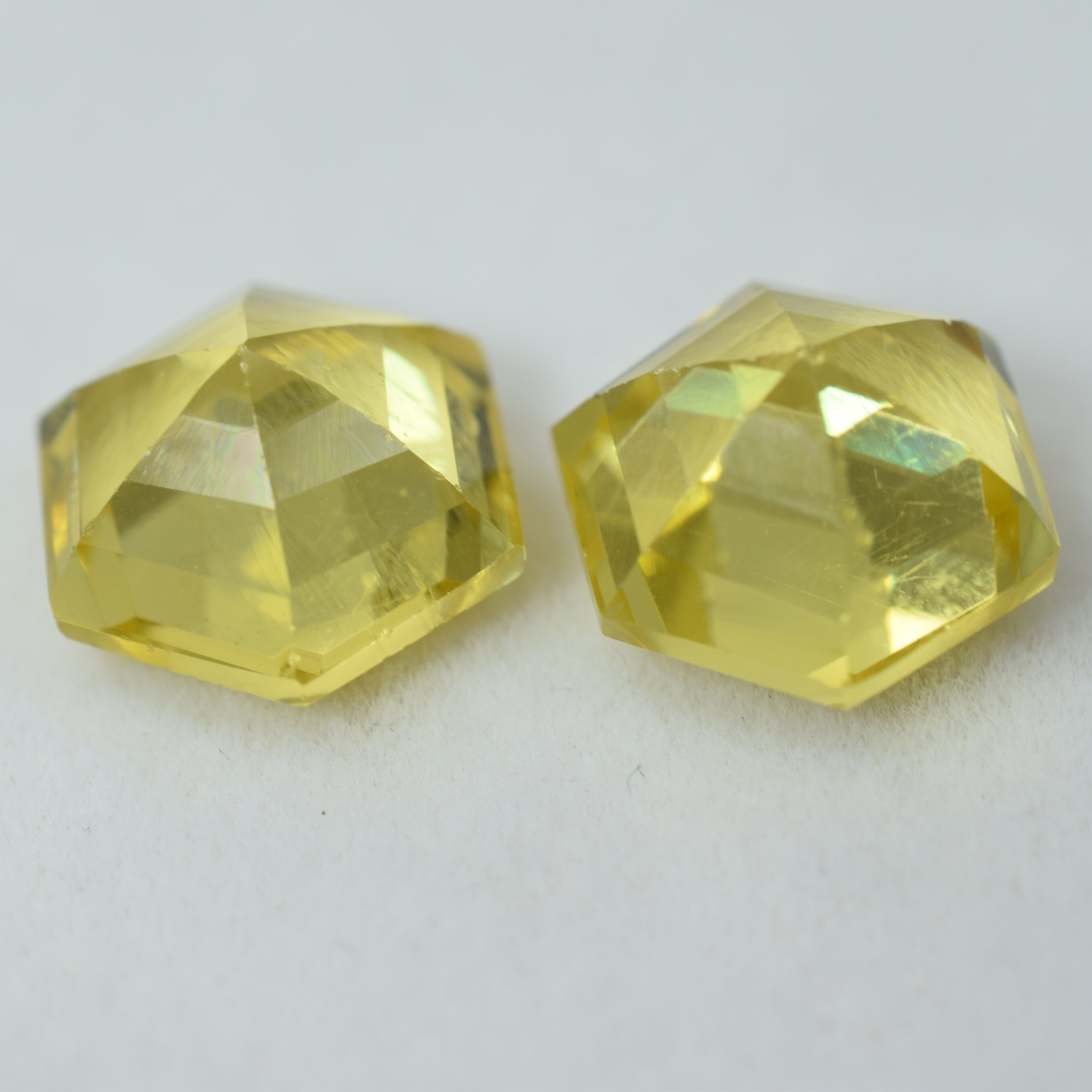 CERTIFIED Yellow Sapphire Fancy Shape 19.24 Carat Pair Natural Loose Gemstone