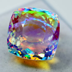 Mystic Topaz Cushion Cut 79.85 Ct A+ Quality Rainbow CERTIFIED Loose Gemstone