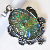 Ethiopian Natural 46 Ct CERTIFEID 925 Sterling Silver Opal Gems Oval Pendant