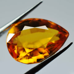 9.84 Ct Pear Cut Loose Yellow Natural Sapphire Pendant Size Gemstone CERTIFIED