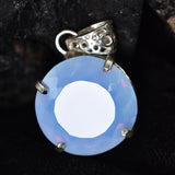 48.20 Ct Round Cut CERTIFIED Opal 925 Sterling Sliver Natural Gemstone Pendant