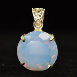 48.20 Ct Round Cut CERTIFIED Opal 925 Sterling Sliver Natural Gemstone Pendant