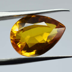 9.84 Ct Pear Cut Loose Yellow Natural Sapphire Pendant Size Gemstone CERTIFIED