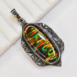 Certified 43 Ct Natural 925 Sterling Silver Opal Oval Gems Pendant Free Delivery