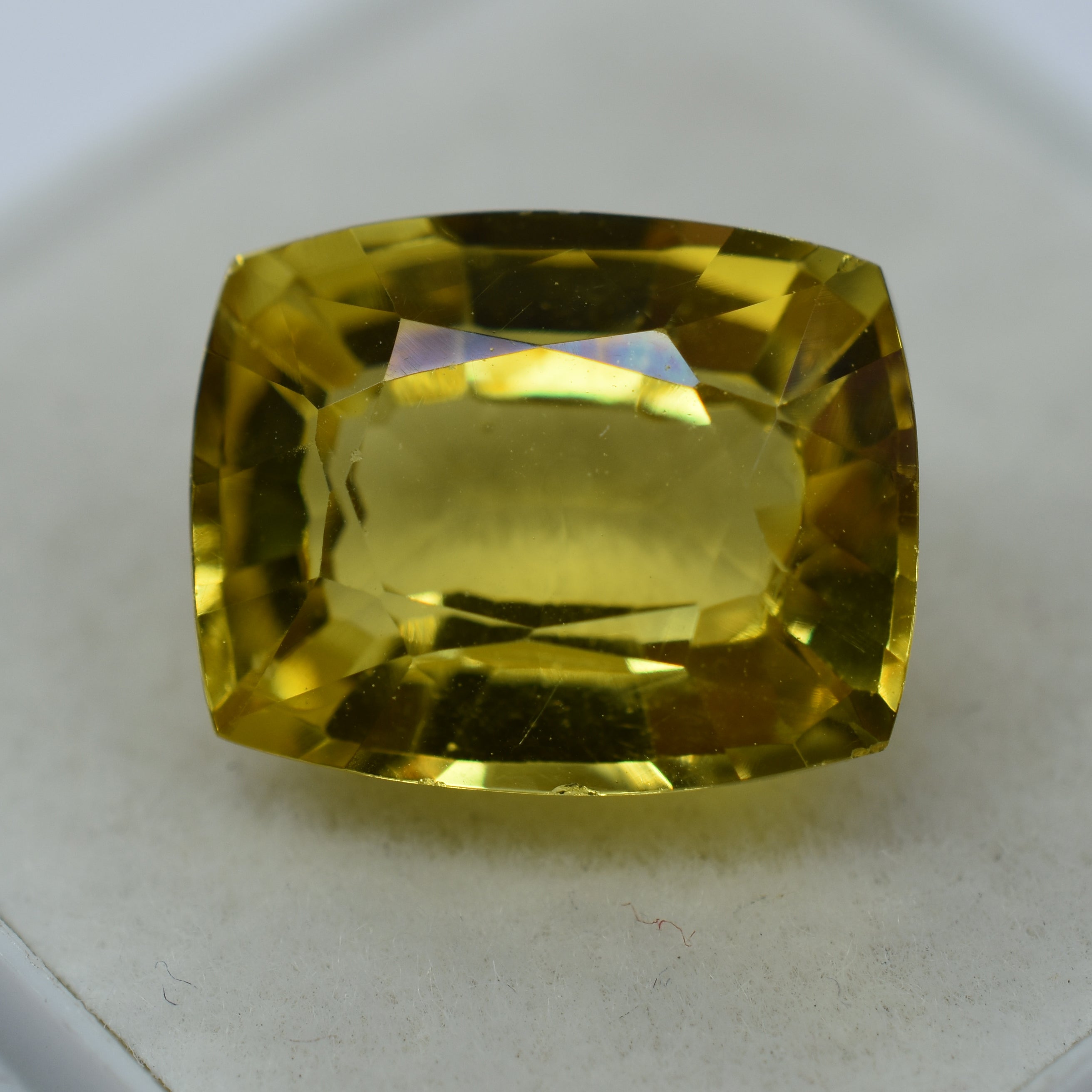 Natural Yellow Ceylon Sapphire CERTIFIED 12.30 Carat Cushion Cut Loose Gemstone