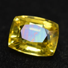 Natural Yellow Ceylon Sapphire CERTIFIED 12.30 Carat Cushion Cut Loose Gemstone