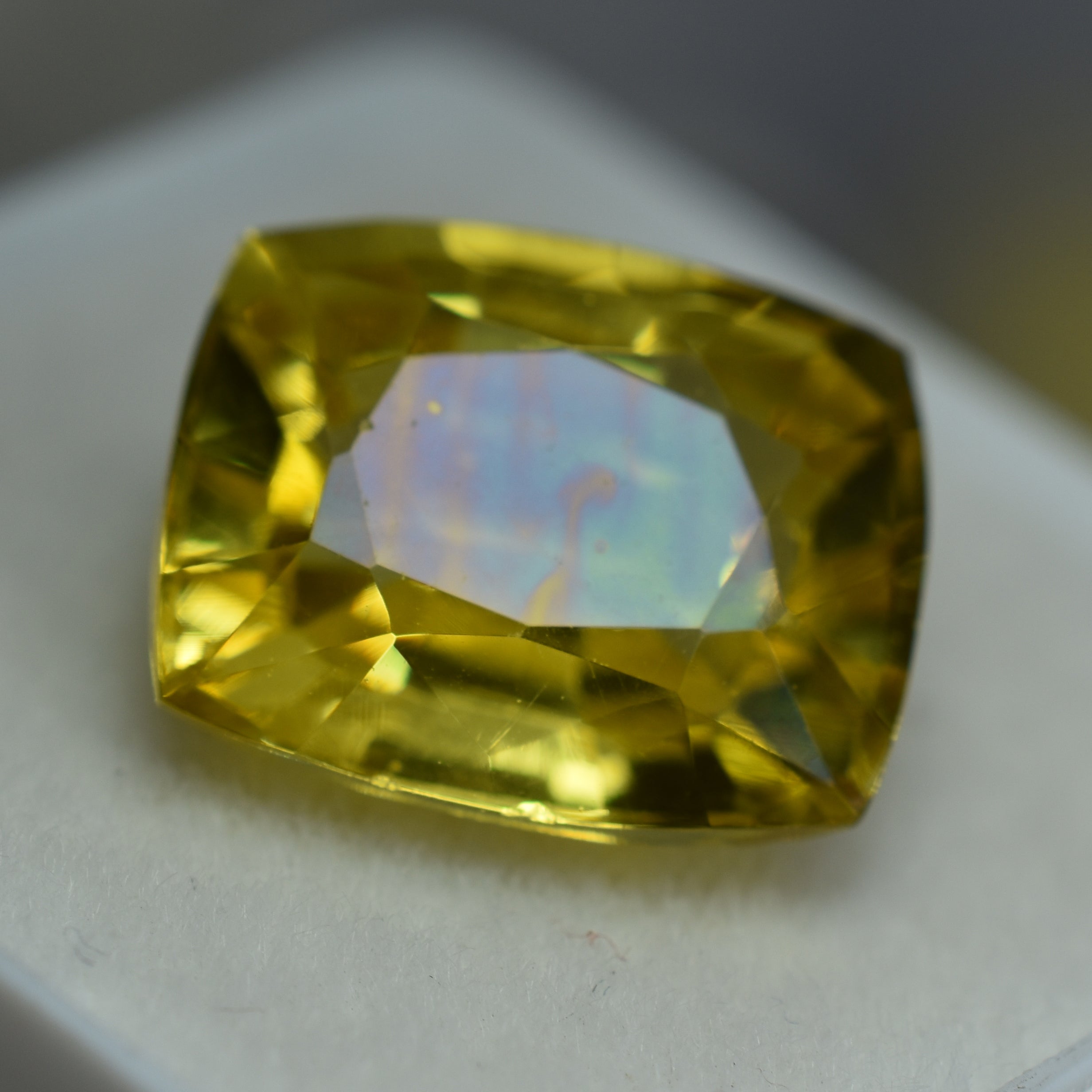 Natural Yellow Ceylon Sapphire CERTIFIED 12.30 Carat Cushion Cut Loose Gemstone